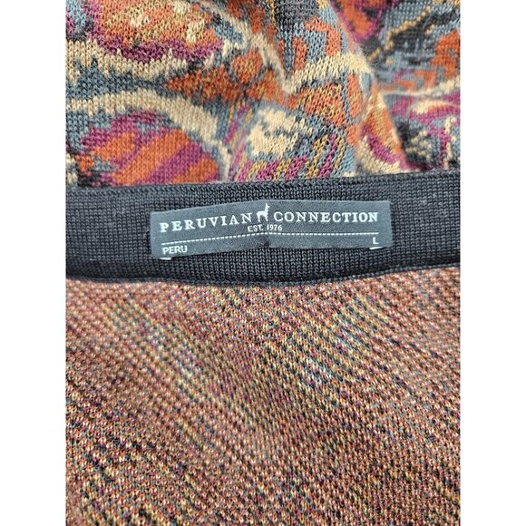 Peruvian Connection Tapestry Print Long Skirt Womens L Pima Cotton - Picture 3 of 4